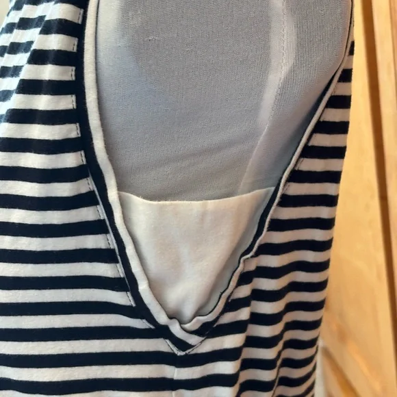 Merona Black and White Striped Midi Dress - Picture 4 of 8